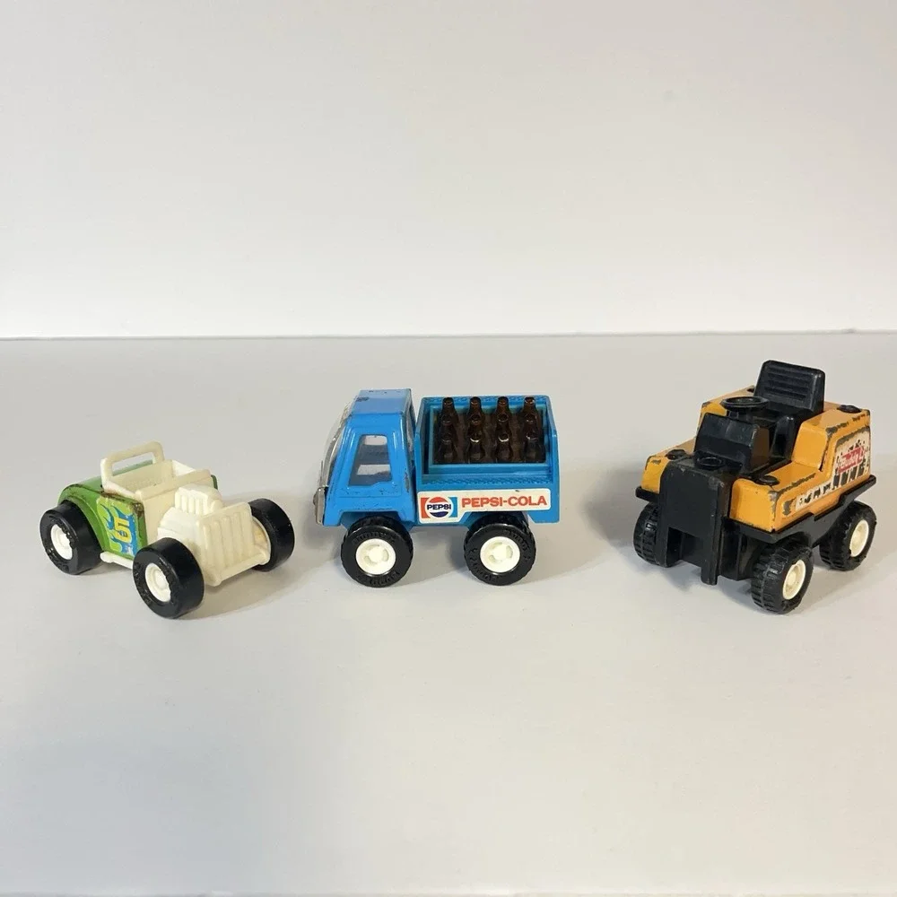 Vintage Buddy L Pepsi-Cola Delivery Truck, Forklift, Model A Hot Rod